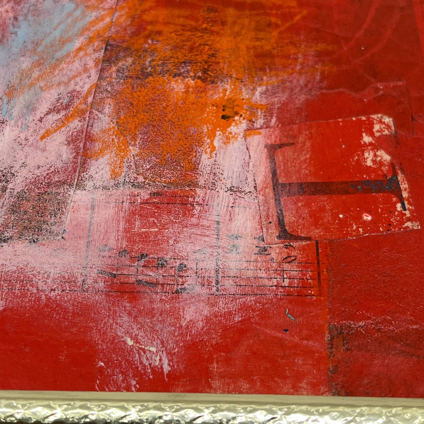 Original Framed Mixed Media Abstract Art Painting 8x10 “South Central” With COA