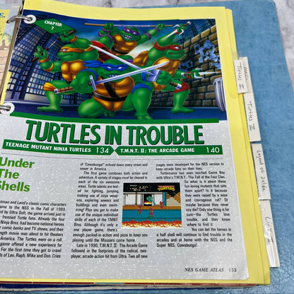 c1989 Binder of Clipped NES Maps and Articles From Nintendo Power Magazine TJ6-1