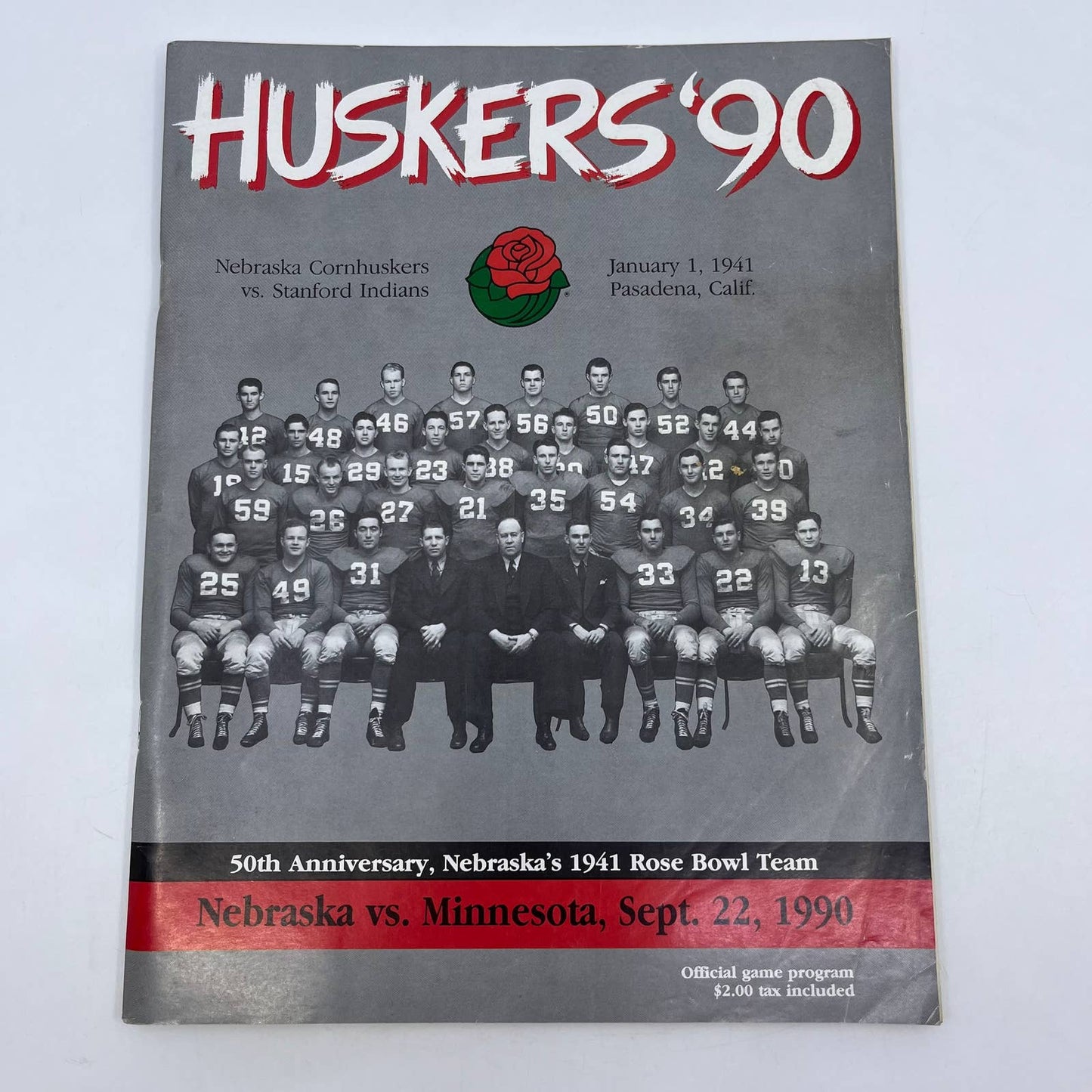 1990 Nebraska Cornhuskers vs. Minnesota Gameday Football Program TH6