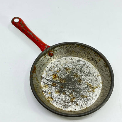 Vintage Enamel Tin Toy Frying Pan Dollhouse  SD4