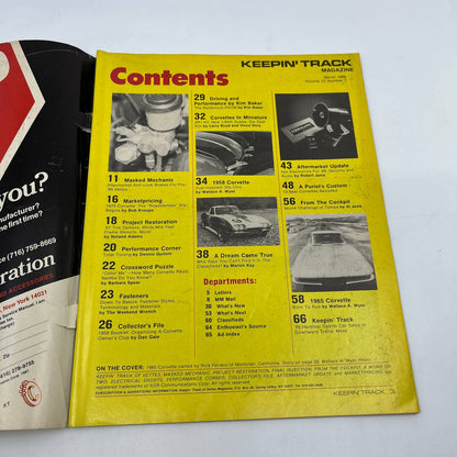 1989 March Keepin' Track of Vettes Corvette Magazine '65 Vette Coupe TG1