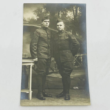 Early 1900s RPPC WWI US Military Servicemen Pose PA9