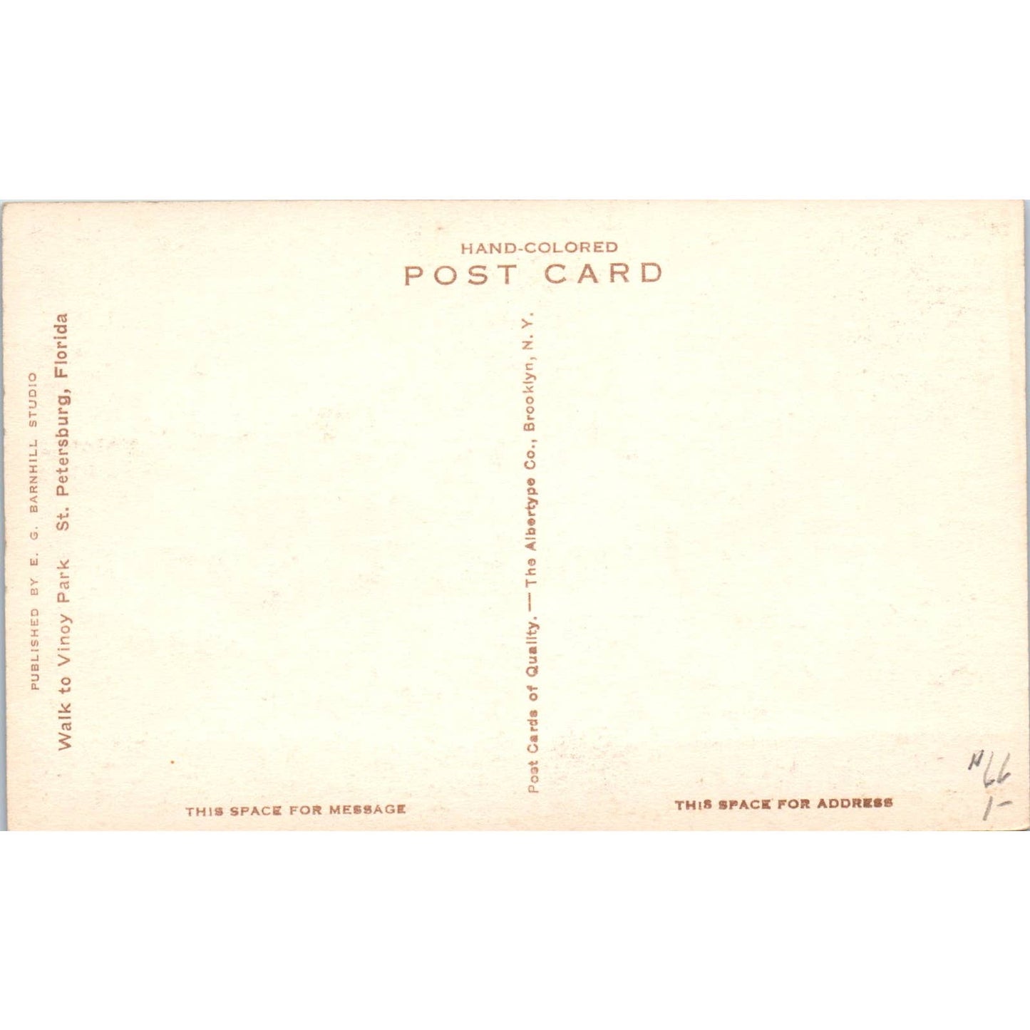 Walk to Vinoy Park St. Petersburg FL Original Postcard TK1-20