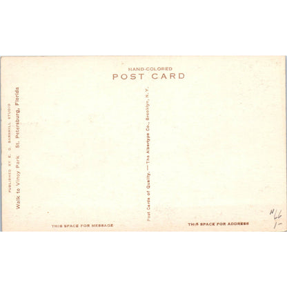 Walk to Vinoy Park St. Petersburg FL Original Postcard TK1-20
