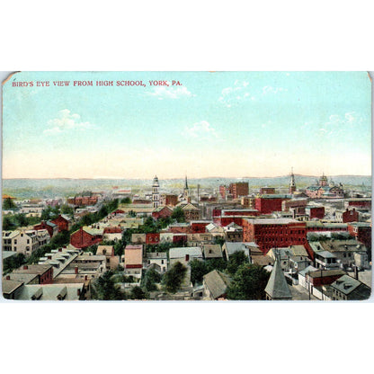 Antique Postcard Bird's Eye View of High School York PA TD9-P1