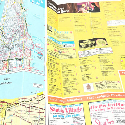 1970s Standard Oil Travel Map of Illinois & Chicago Area H4-6