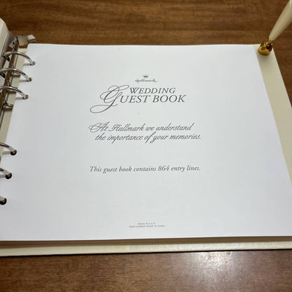 New Hallmark Wedding Guest Book Album with Pen and Box TH8