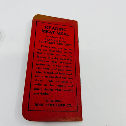 1927 Reading Bone Fertilizers Pocket Notebook Reading, PA SC2