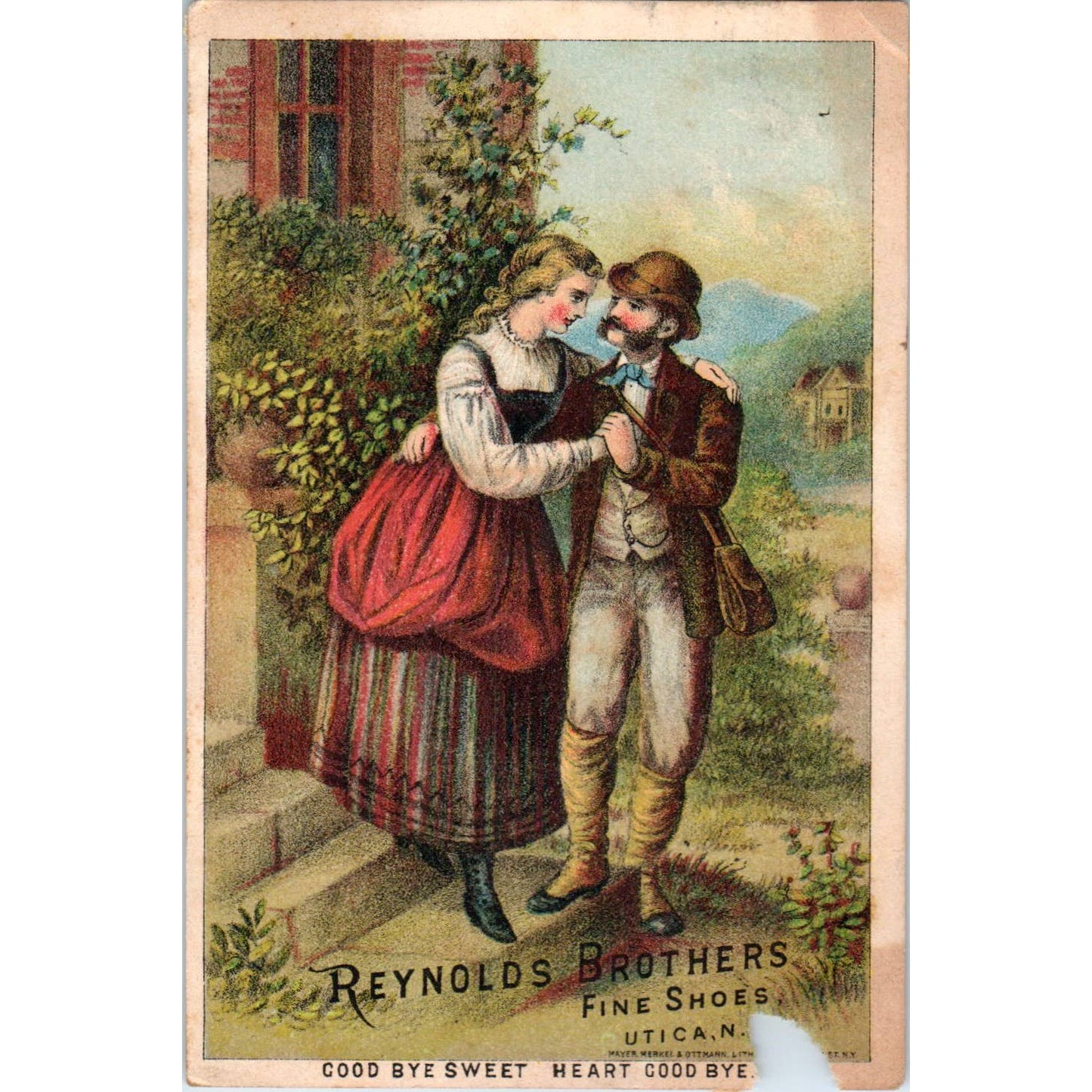 1880s Victorian Trade Card Reynolds Fine Shoes C.R. Cosgrove Westfield NY SF2-2