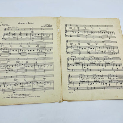 1924 Memory Lane Larry Spier Con Conrad Sheet Music V37-4