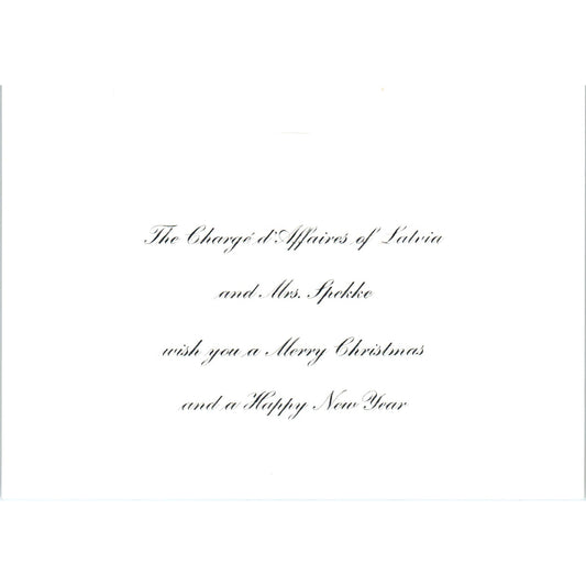 1960s Christmas Card from The Charge d'Affaires Latvia Spekke B15
