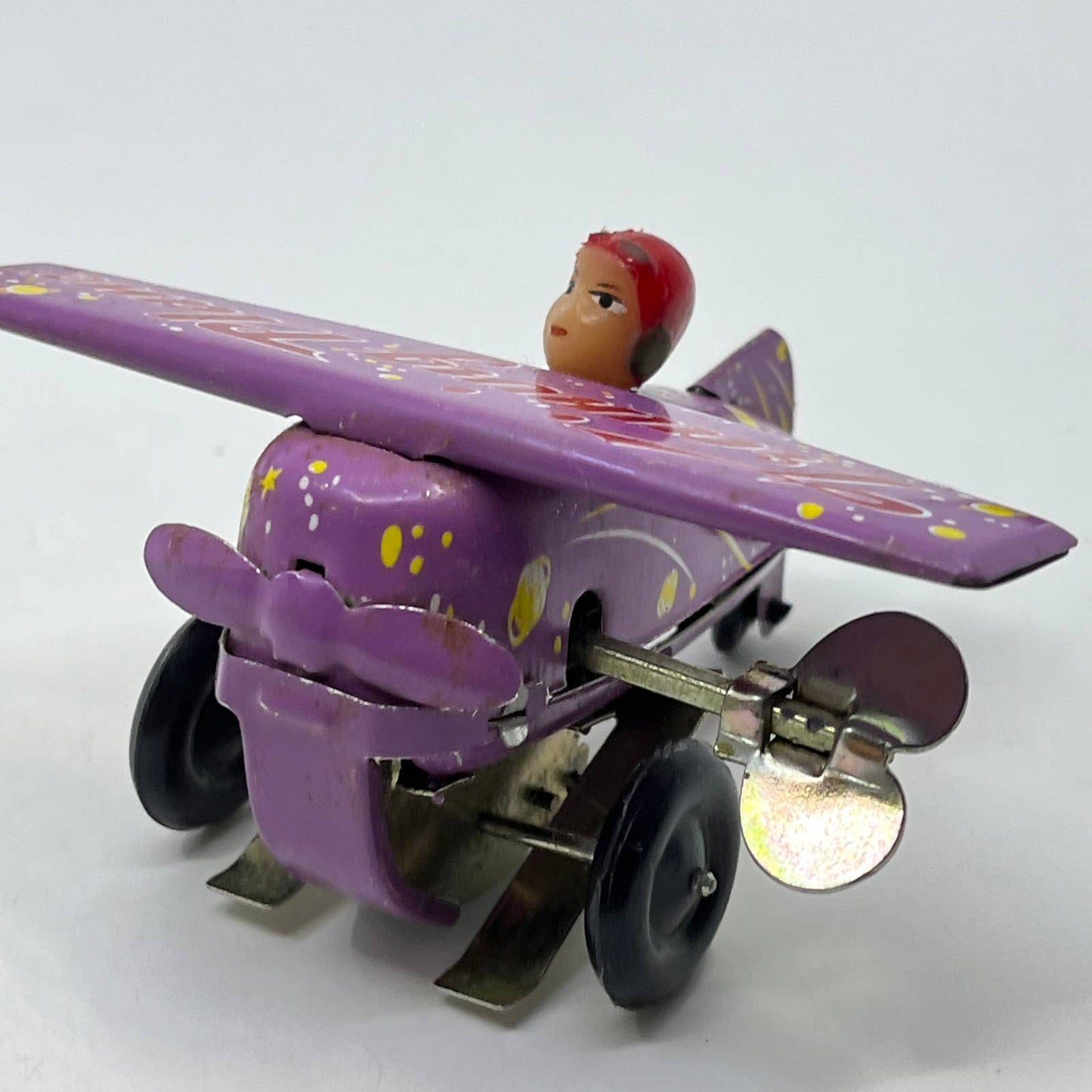 Vintage Wind-up Purple Training Plane WORKS 3.5” TD2
