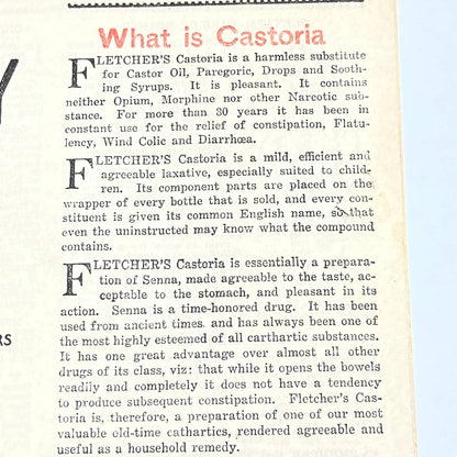 1917 Babyology Booklet Fletcher’s Castoria Baby Castor Oil Promo AC3