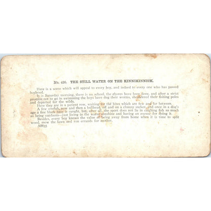 Victorian Fishing Still Water on the Kinnikinnick Antique Stereoview Card TJ1-C1