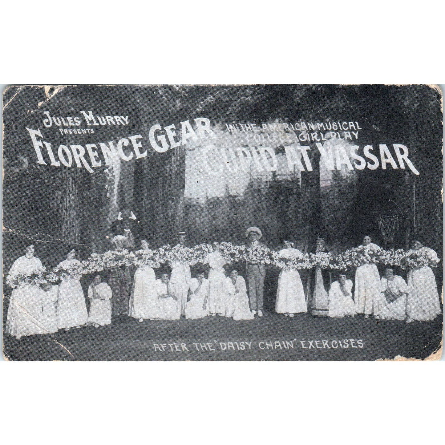 1908 Postcard Jules Murry Presents Florence Gear Musical Cupid at Vassar SE8