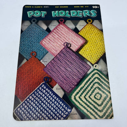 1955 Coats & Clark's Crochet pattern Book #312 Anthropomorphic Potholders TH7
