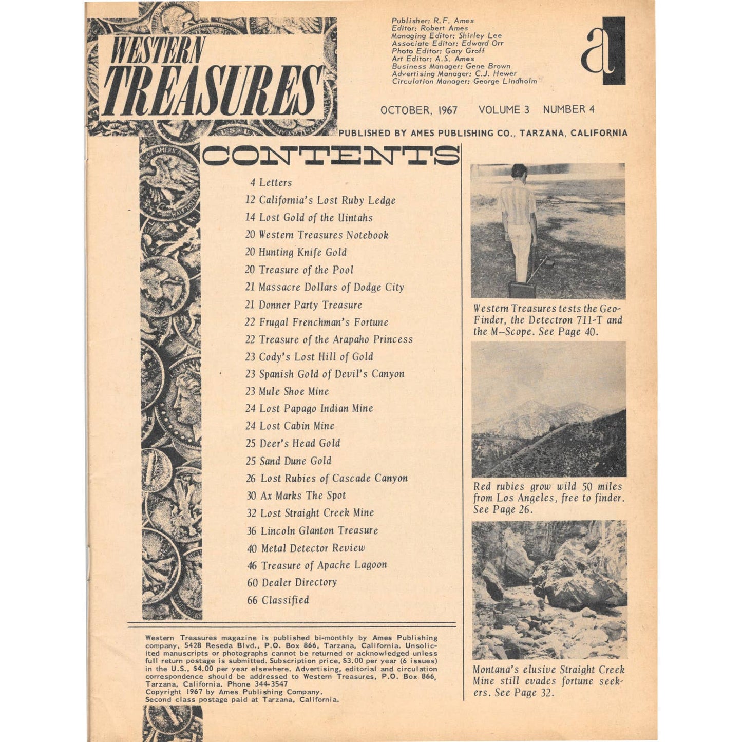 Western Treasures Magazine - Treasure Hunting Gold Metal Detecting Oct 1967 M5