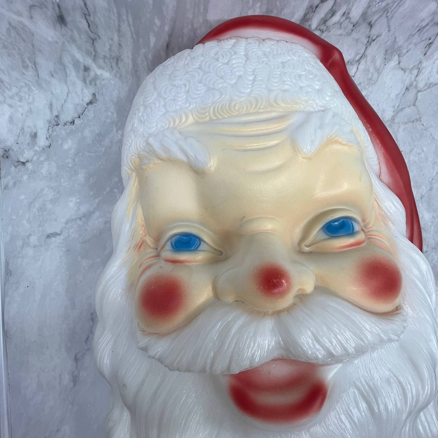 VTG 1968 Empire Lighted Christmas Blow Mold Santa Face 17" Santa Head w/Cord