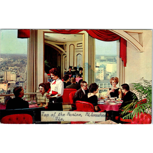 Top of the Marine Milwaukee Wisconsin 1965 Original Postcard TJ9-P3