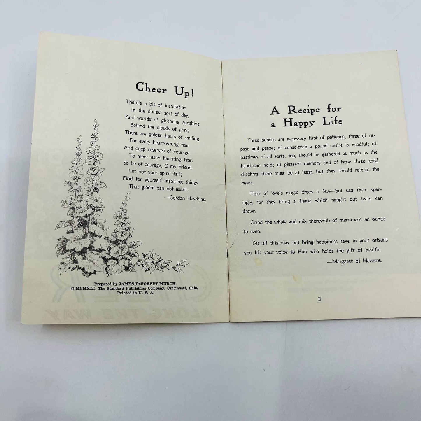 1941 Christian Religious Tract Booklet CHEER ALONG THE WAY SA7