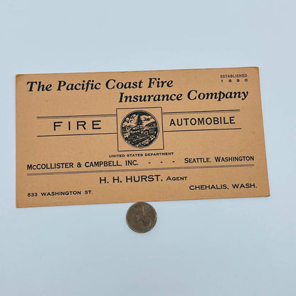 Chehalis WA Blotter Pacific Coast Fire Insurance Co. McCollister & Campbell SC2