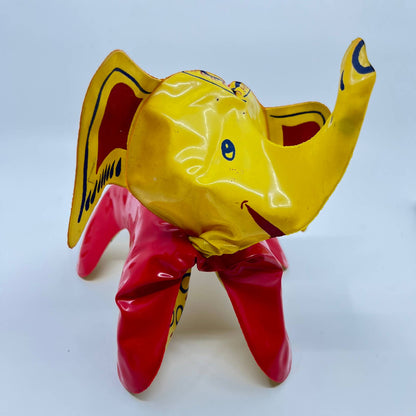 Plinno Elephant Inflatable Toy 1960's Plastic Innovations Yonkers N.Y. 6” TE1