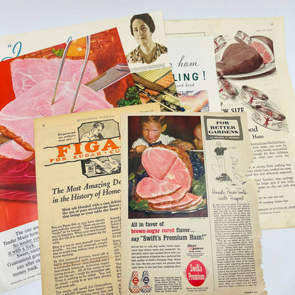 1927-62 Set of 6 Ham Related Original Print Ads TA8