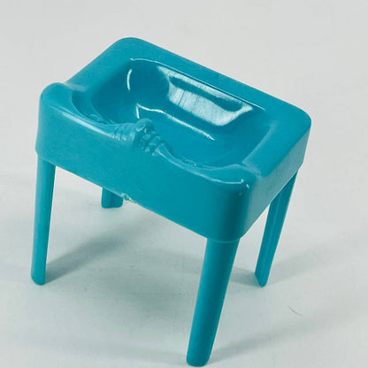 1950s Plasco MCM Dollhouse Furniture Celluloid Teal Bathroom Sink TD6