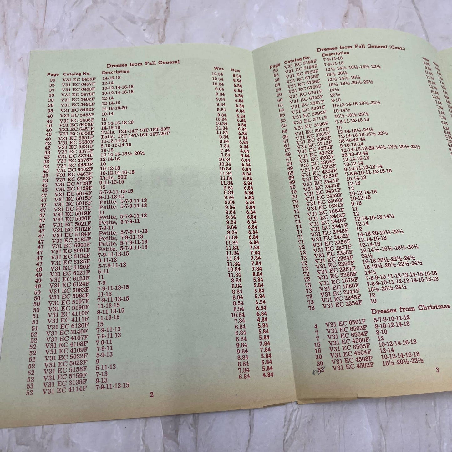 1968 Sears Employees Only Christmas Fashions Promo Leaflet Santa AB8