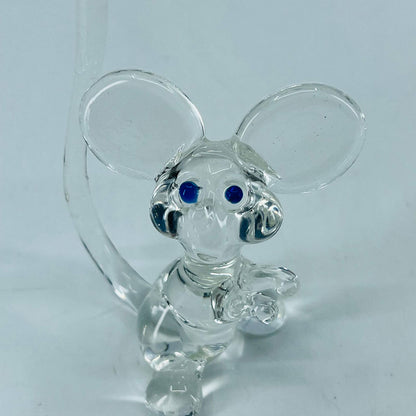 Vintage Art Glass Mouse Figurine Paperweight 4 x 3 SB1