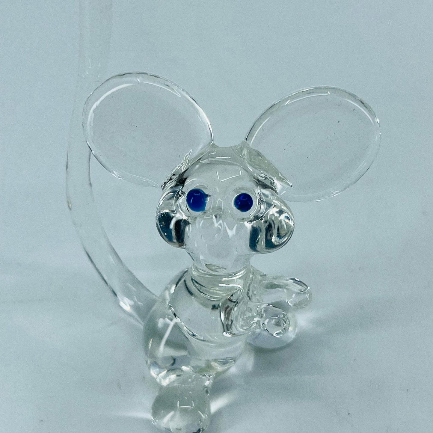 Vintage Art Glass Mouse Figurine Paperweight 4 x 3 SB2