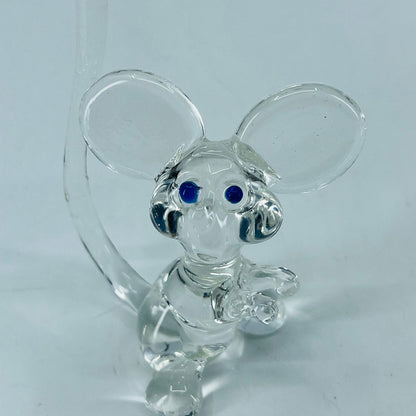 Vintage Art Glass Mouse Figurine Paperweight 4 x 3 SB2