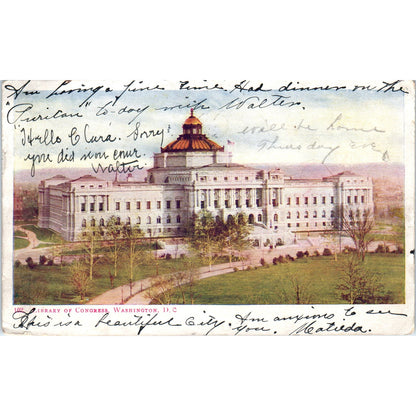 Library of Congress Washington D.C. 1905 Original Postcard P3-3