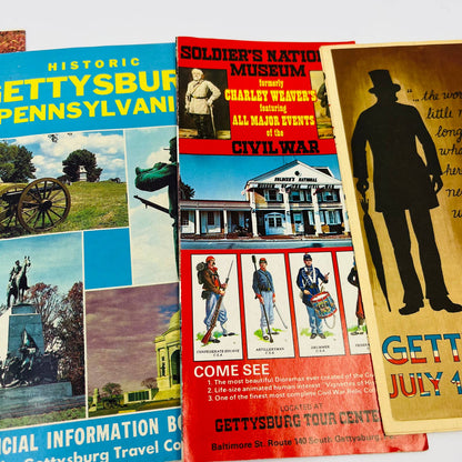 1950s-70s Lot of 5 Gettysburg PA Civil War Brochures & Maps SC1