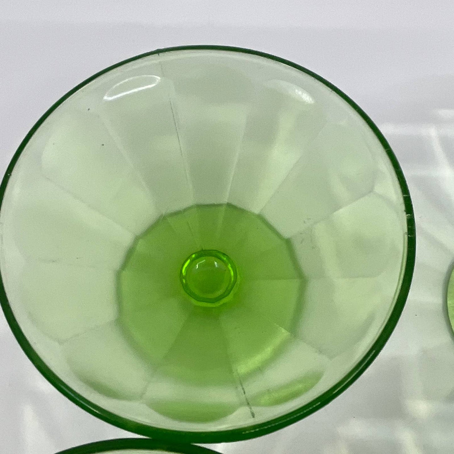 1920s Federal Glass Depression Uranium 4 Sherbet Ice Cream Dishes Optic TH5