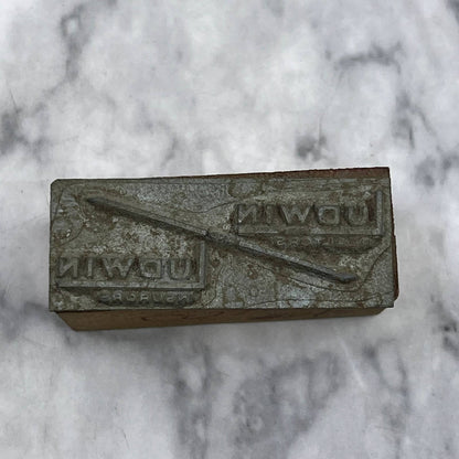 Vintage Printing Letterpress Printers Block Plate Ludwin Realtors/Insurors TJ51