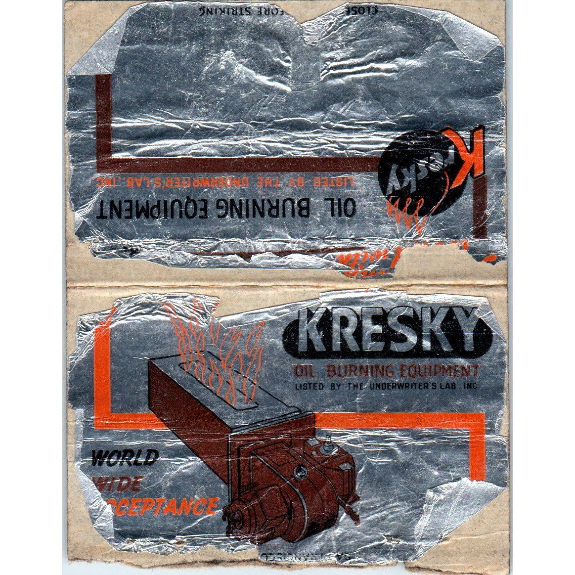 Kresky Manufacturing Equipment Petaluma CA Wide Advertising Matchbook SA6-M7