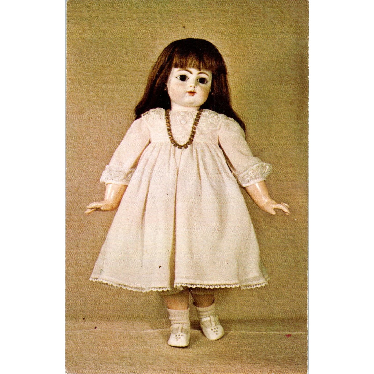 French Doll FG Bisque Head Composition Body Original Postcard PB8