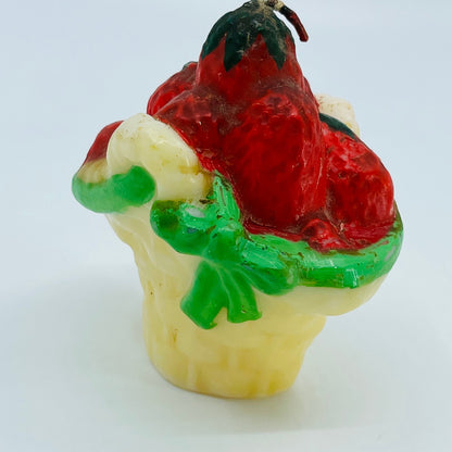 Vintage Paula’s Candles Basket Strawberries Collectible Candle Hong Kong 4” SC4