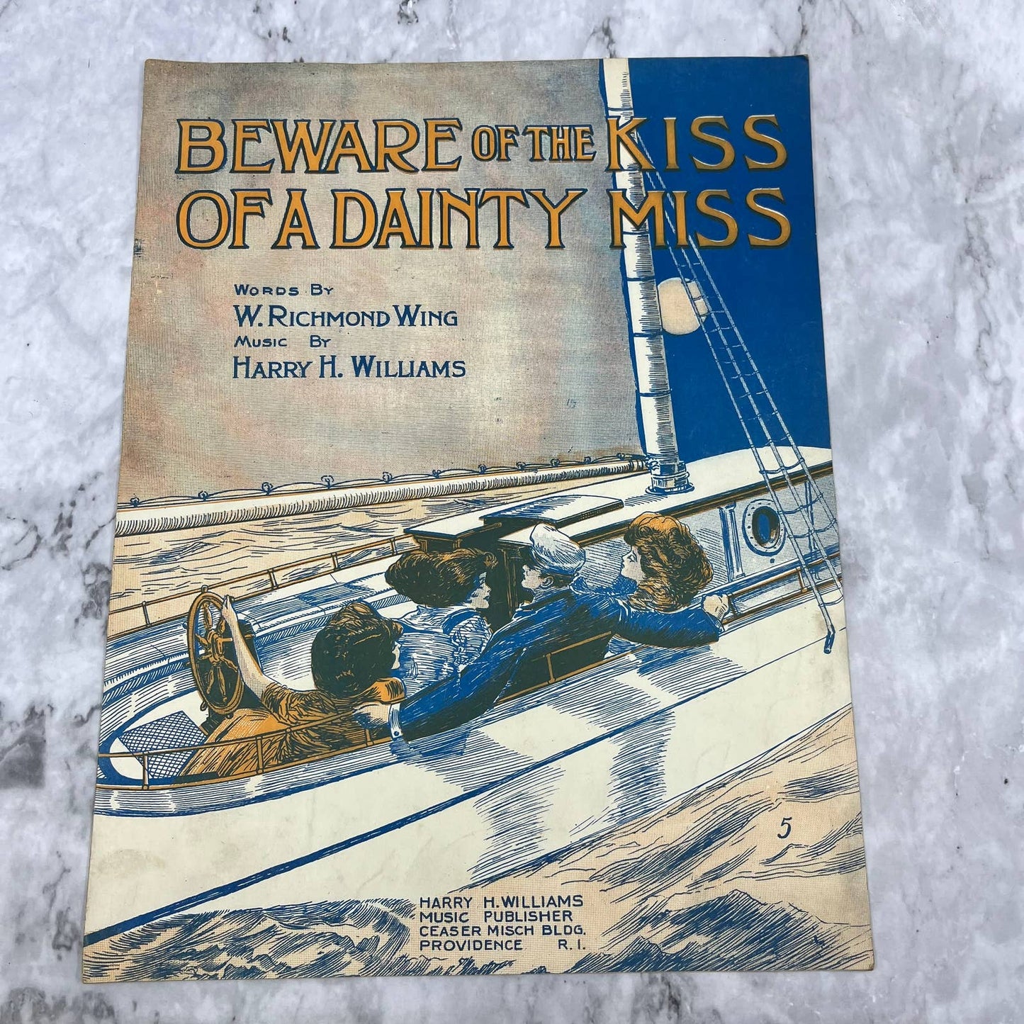 1913 Sheet Music Beware the Kiss of a Dainty Miss Williams Millette Wing TH1