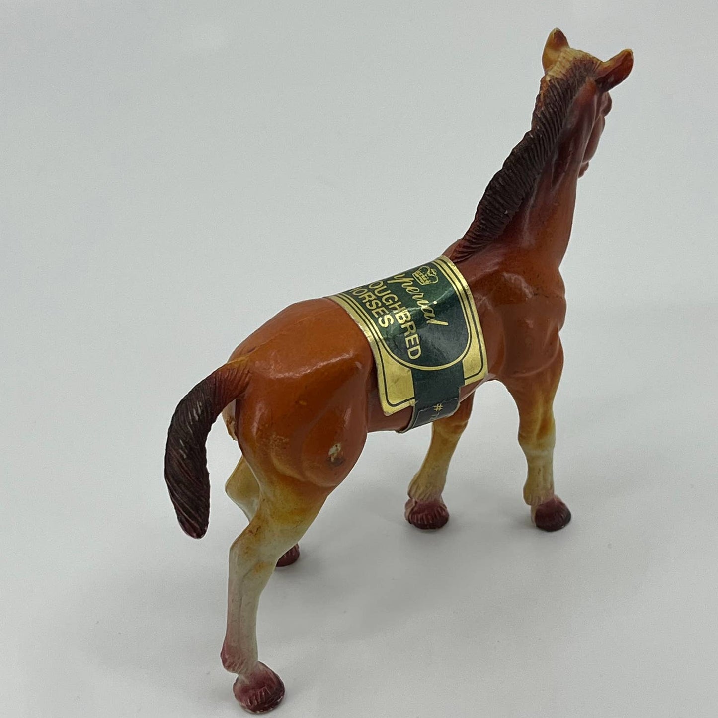 Vintage 1975 Rubber #7234  Imperial Thoroughbred Horse Figurine With Label SA2