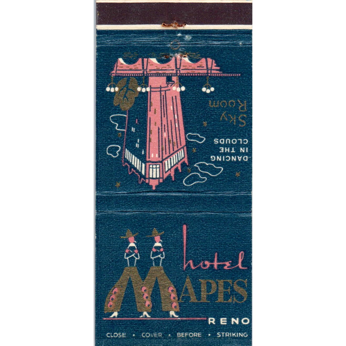 Hotel Mapes Sky Room Reno Nevada Advertising Matchbook Cover SB3-M7