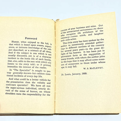 1929 "THE SPECIALIST" By Charles (Chic) Sale Early Humor Book Hardcover H5-3
