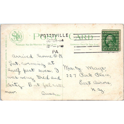 Antique Postcard Burning Coal Culm Pile, Pottsville PA TD9-P1