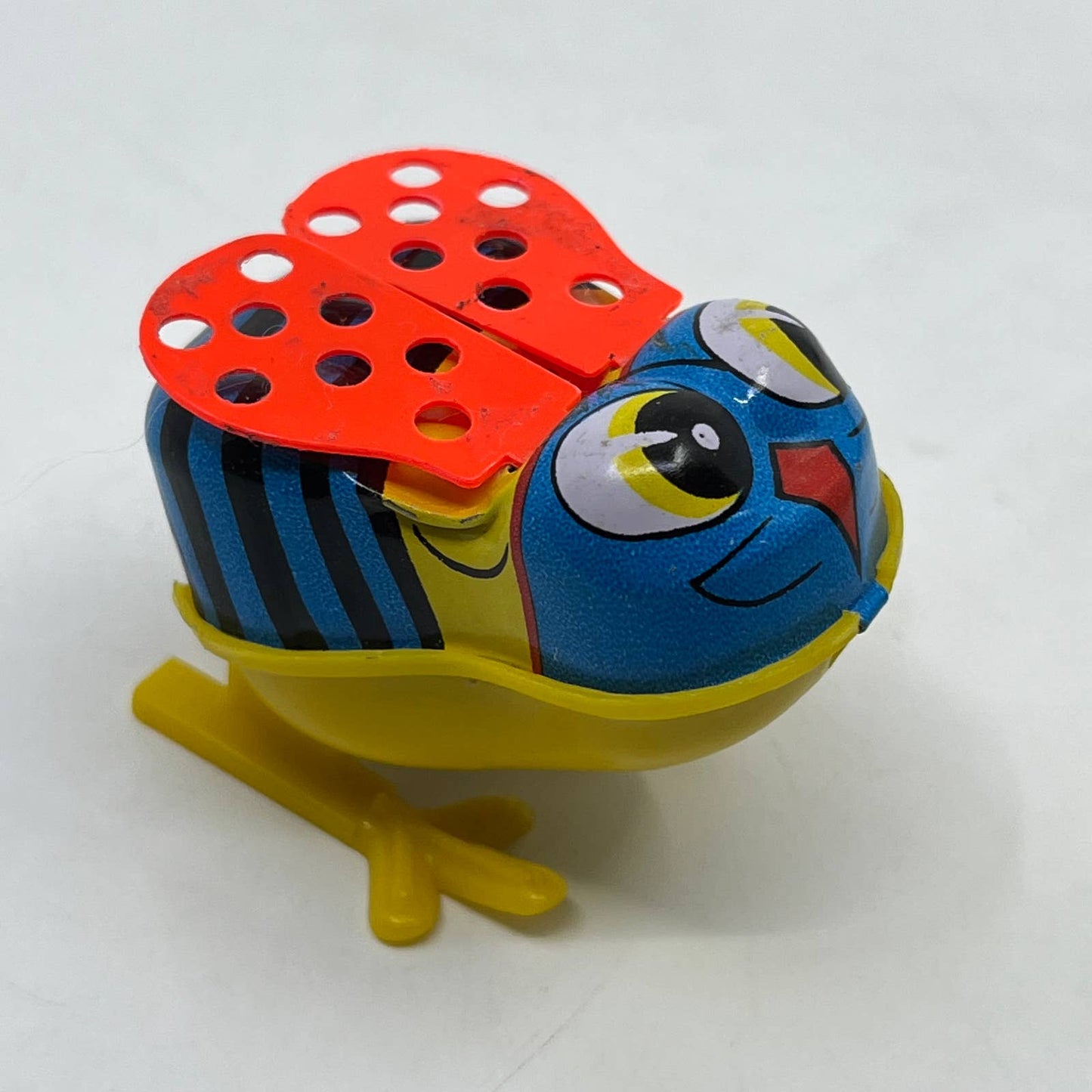 1970s Wind Up Toy Yone Bumblebee Tin Litho & Plastic Japan WORKS 2" TH7