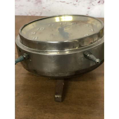 Antique The National Call 8 Day Chrome Wind Up Alarm Clock USA TH4