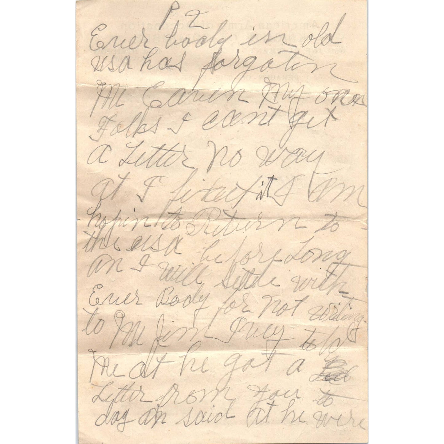 1919 WWI Letter & Envelope 165th Inf. & 42nd Division Remagen on the Rhine AD6