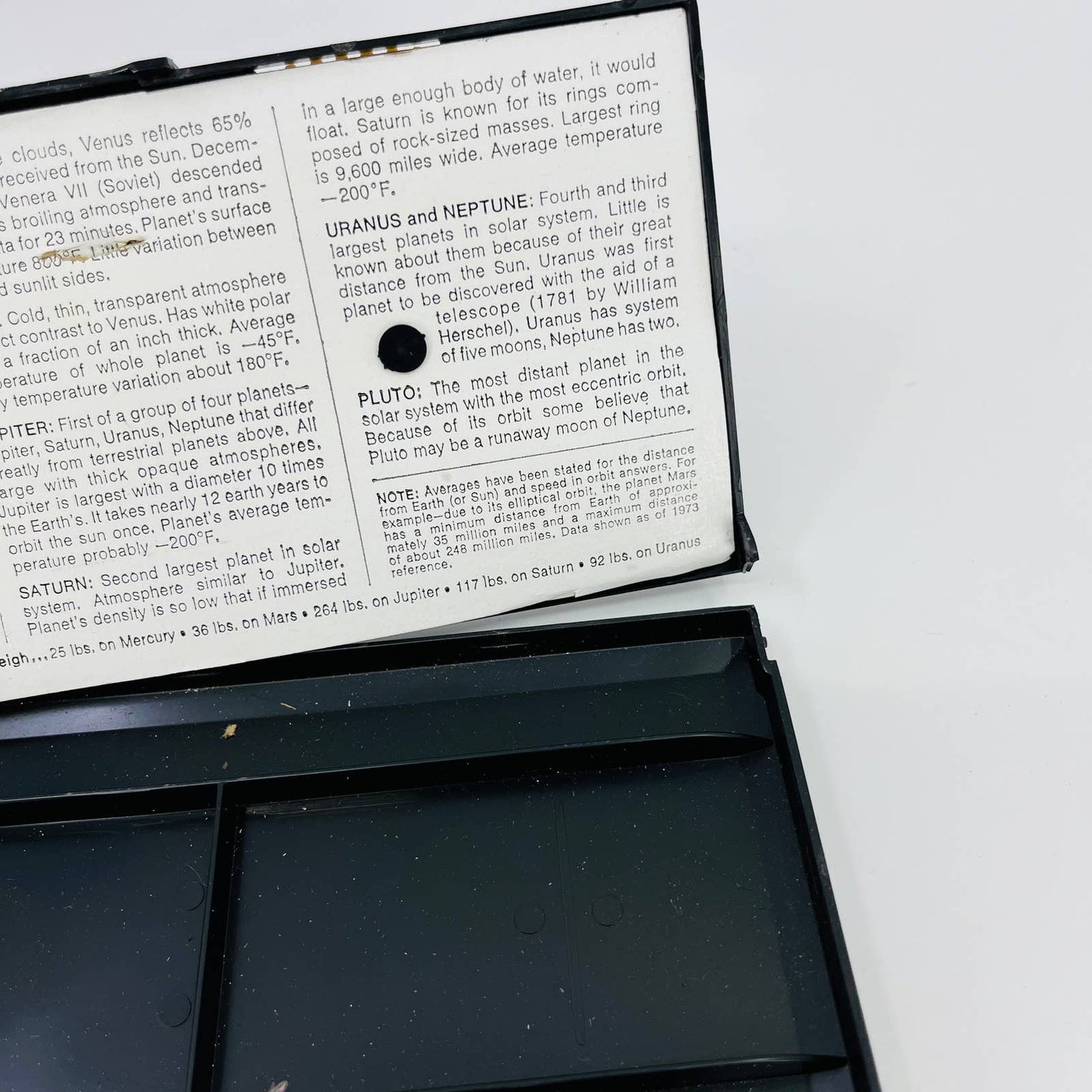 Vintage Sterling Plastics Educator Pencil Case Box "Our Solar System" #562 TD9