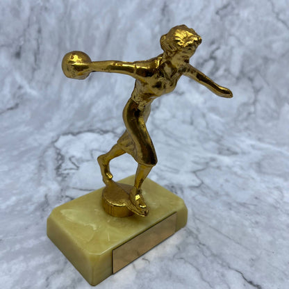 Vintage 1950’s Women's Bowling Player Trophy Bakelite base BLANK UNUSED 5.5" TA1
