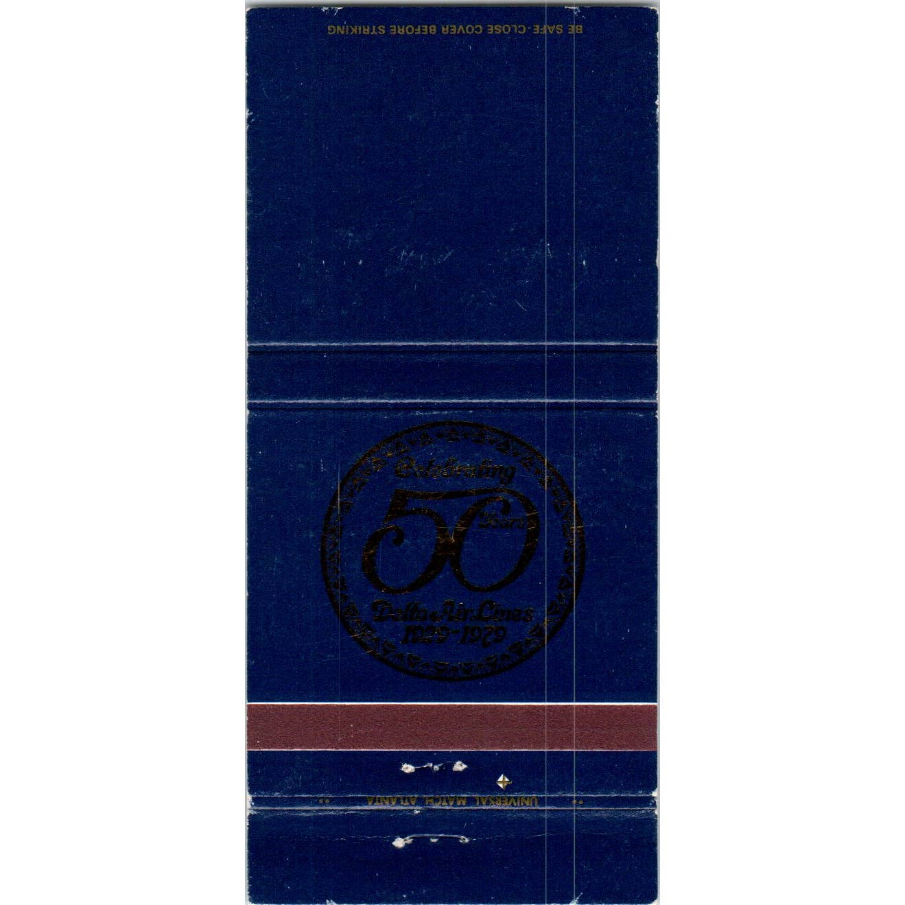 1979 Delta Airlines Celebrating 50 Years Advertising Matchbook Cover SA1-M11